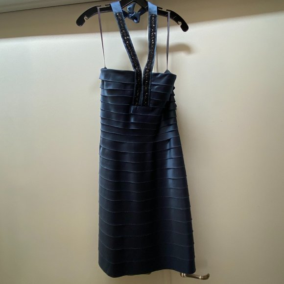 BCBG MaxAzria Tiered Satin Short Dress - Picture 6 of 6